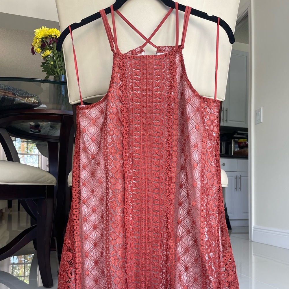 Francesca’s Chantilly Lace High Neck dress